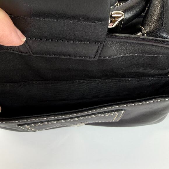 Coach Soho Leather Mini Boston Black Bag 8A10 Bowling Tote Satchel Handbag Y2K - Picture 14 of 16